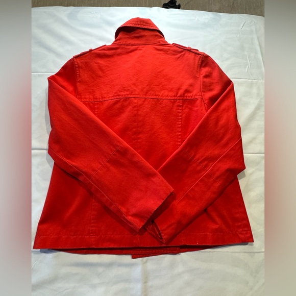 Gap Jacket Womens Medium Red Orange Cotton Double Breasted Button Peacoat EUC - Picture 3 of 8